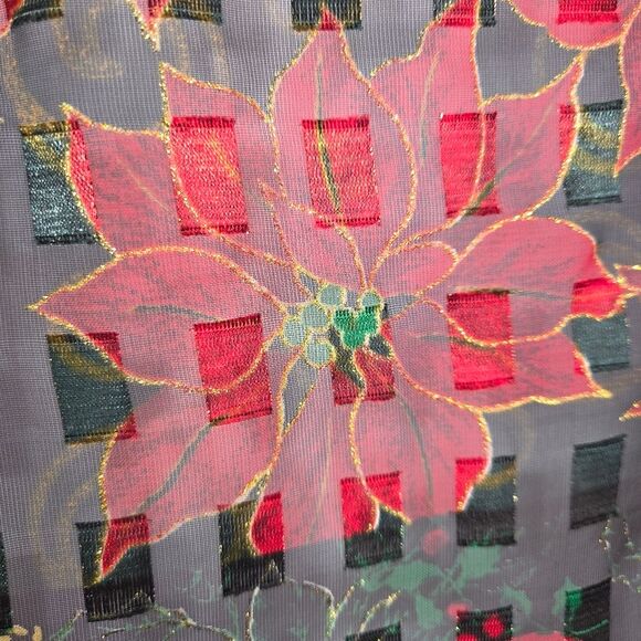 Draper's & Damon's Christmas Holiday Burnout Button-up Blouse Top Size 3x - Picture 6 of 7